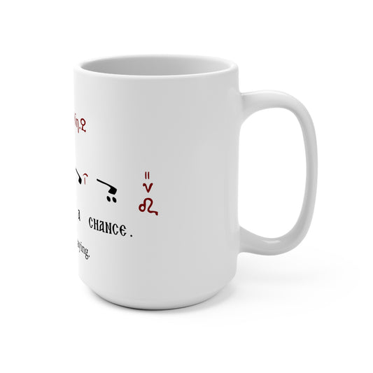 15oz Ceramic Mug — Byzantine Chant Notation 'Give Byz a Chance' Coffee Cup